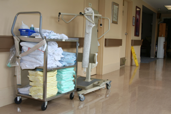 laundry cart in nursing home